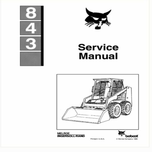 BOBCAT 843 SKID STEER SERVICE SHOP REPAIR MANUAL cover image.