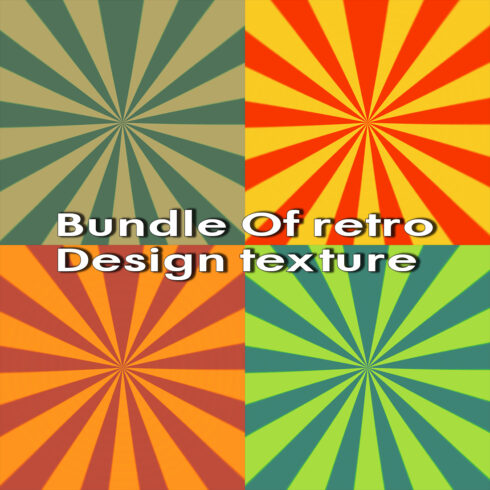 Retro Sunburst Background Bundle Vintage Radial Burst Texture Collection for Posters, Flyers and Graphic Design cover image.