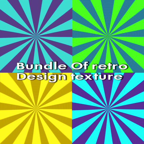 Retro Sunburst Background Bundle Colorful Vintage Radial Burst Textures for Graphic Design cover image.