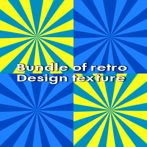 Retro Sunburst Background Bundle Blue and Yellow Vintage Radial Burst Texture Collection cover image.