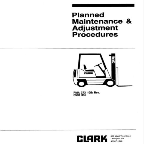 CLARK C500 355 FORKLIFT SERVICE REPAIR SHOP MANUAL cover image.