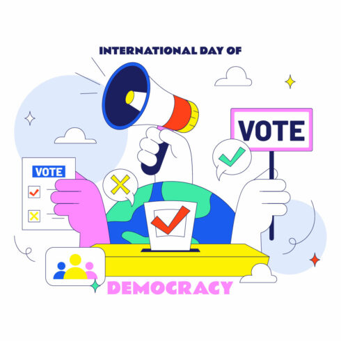 10 International Day of Democracy Illustration cover image.