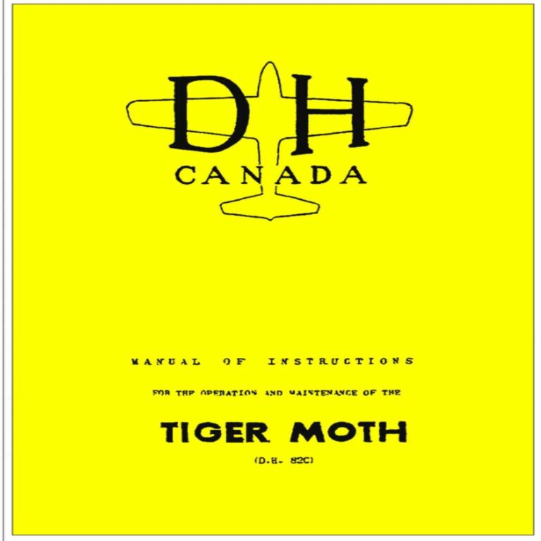 DE HAVILLAND 6 DH82A Tiger Moth Op and Maint G-AOIL 06-12 MANUAL cover image.