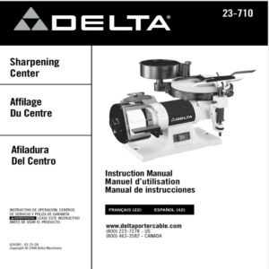 Delta 23-710 Sharpening Center instruction Manual cover image.