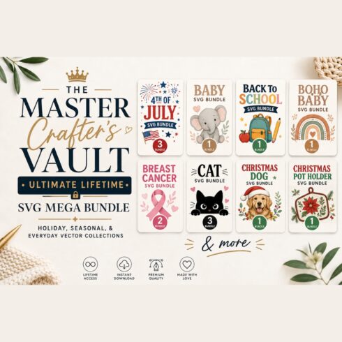 Master Crafter's Ultimate SVG Bundle cover image.