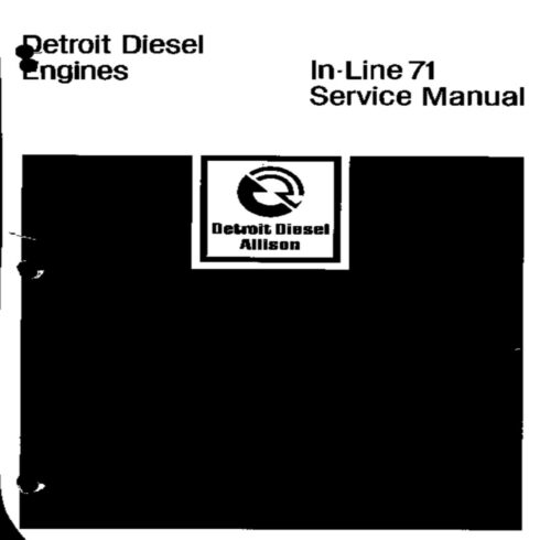Detroit Diesel inline 71 Service Workshop Repair Manual cover image.