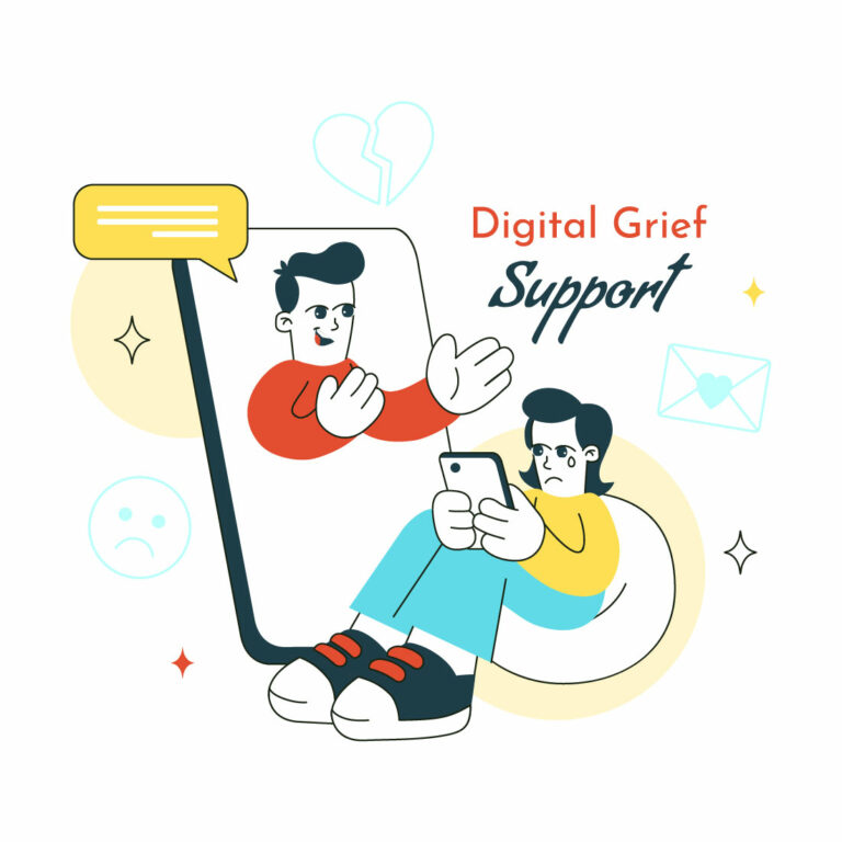10 Digital Grief Support Illustration cover image.