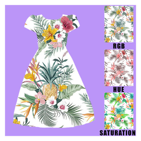Tropical Floral Hawaiian Shirt Pattern Design Seamless Summer Botanical Print with Pineapple and Exotic Flowers cover image.