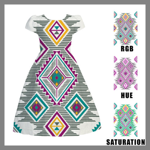Aztec Geometric Seamless Pattern Vector Southwestern Tribal Dress & Shirt Design cover image.