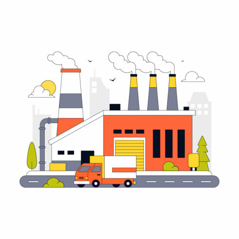 10 Factory Vector Illustration cover image.