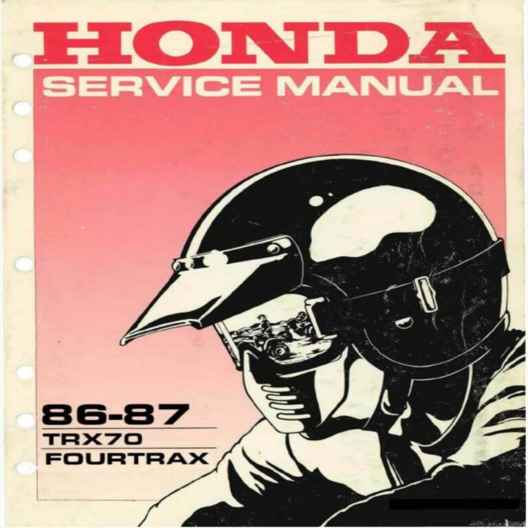 honda TRX70 FOURTRAX Service Repair Manual 1986-1987 cover image.