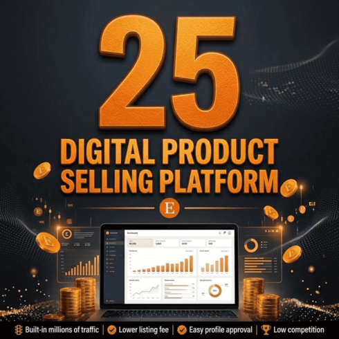 25 Digital Products Selling Platforms Like Etsy | Online Marketplaces cover image.