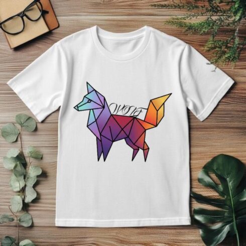 Geometric Wolf T-shirt Design cover image.