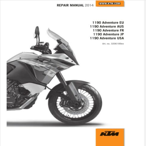KTM 1190 Adventure 2014 Factory Service Repair Manual cover image.