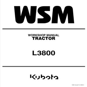 Kubota L3800 Tractor WSM Workshop Technician Service Repair Manual cover image.