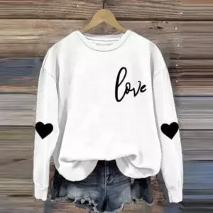 Love Sweatshirt SVG PNG - Valentine Heart Sleeve Shirt Design for Cricut Silhouette Sublimation cover image.