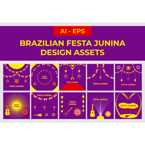 Brazilian Festa Junina Design Assets cover image.