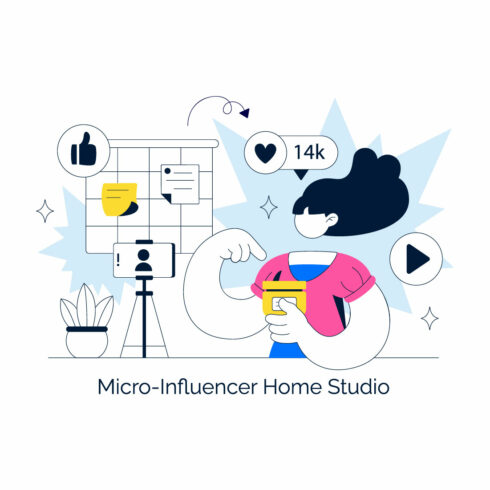 10 Micro Influencer Home Studio Illustration cover image.