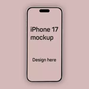 Minimalist iPhone 17 Front Screen Mockup – Clean UI Presentation Template cover image.