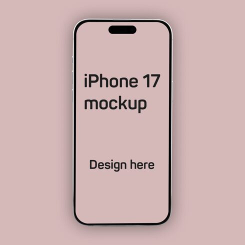 Minimalist iPhone 17 Front Screen Mockup – Clean UI Presentation Template cover image.