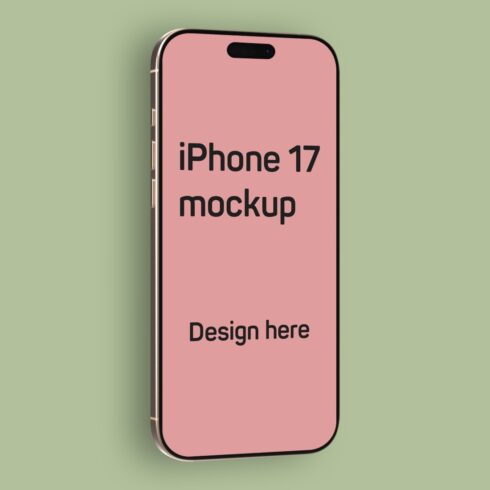 Isometric iPhone 17 Angled Screen Mockup – Professional UI Display Template cover image.