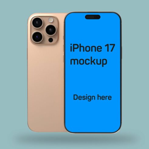 Premium iPhone 17 Pro Max Mockup – Front Screen and Back Camera View cover image.