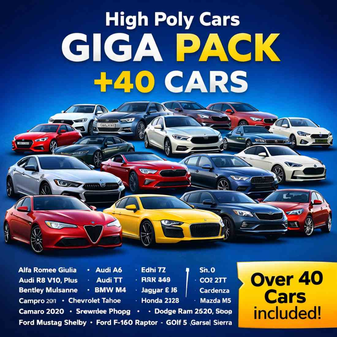 40+ High Poly Cars Mega Pack – Premium 3D Vehicle Collection ...