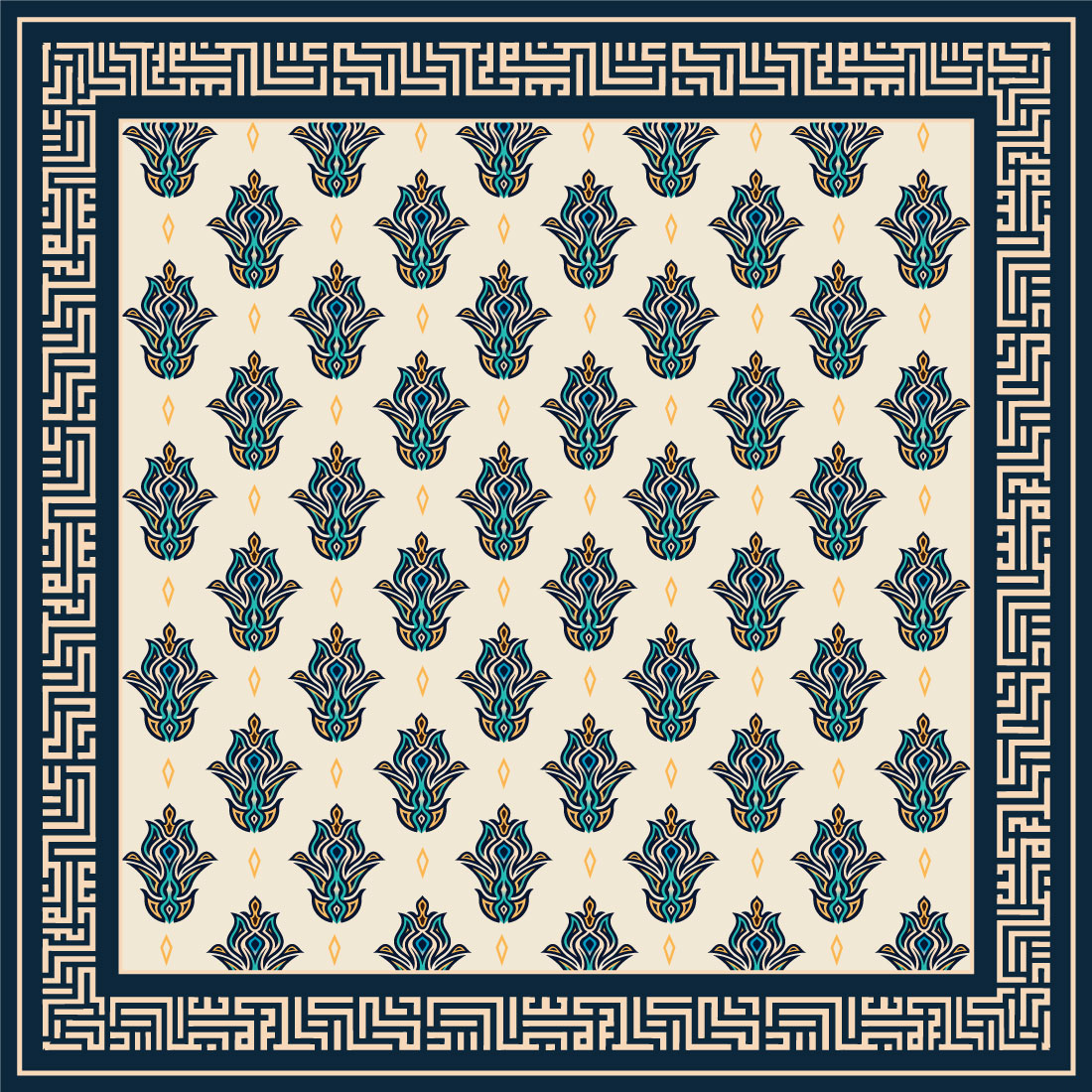 Islamic Textiles Patterns Luxury Islamic Geometric Floral Seamless Pattern | Premium Vector ...