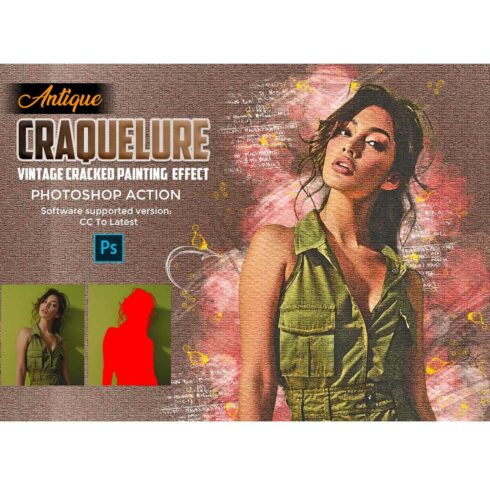 Antique Craquelure Photoshop Action cover image.