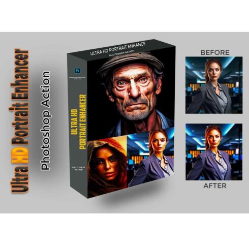 Ultra HD Portrait Enhancer Photoshop Action cover image.