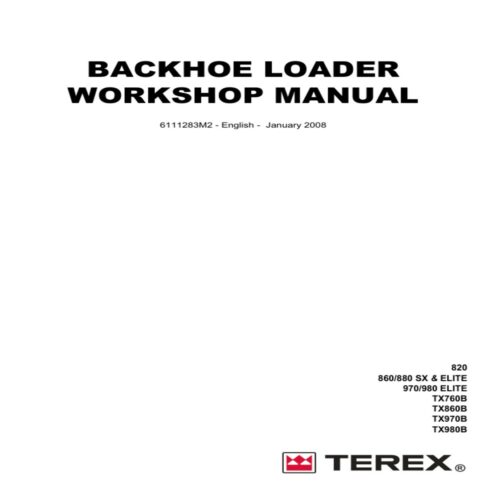 TEREX TX760B TX860B BACKHOE LOADER WORKSHOP SERVICE REPAIR MANUAL cover image.