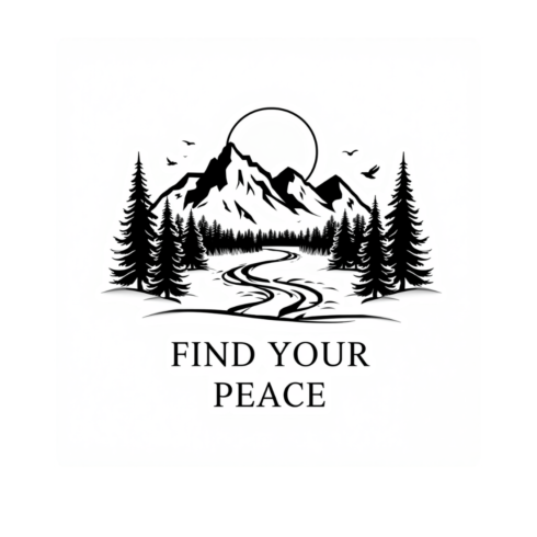 Find Your Peace – Minimal Mountain T-Shirt Design cover image.