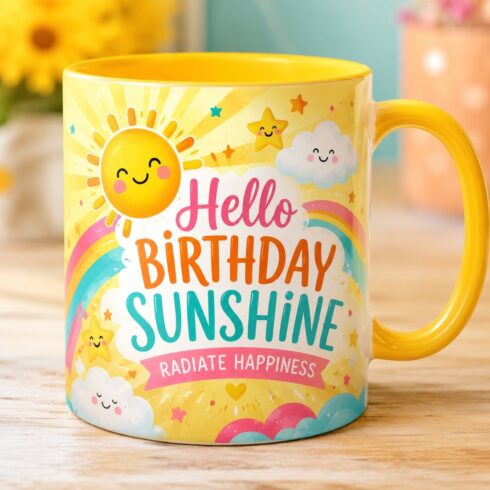 Bright Colorful Best Friend Mug Mockup Pair | Premium Friendship Coffee Mug cover image.