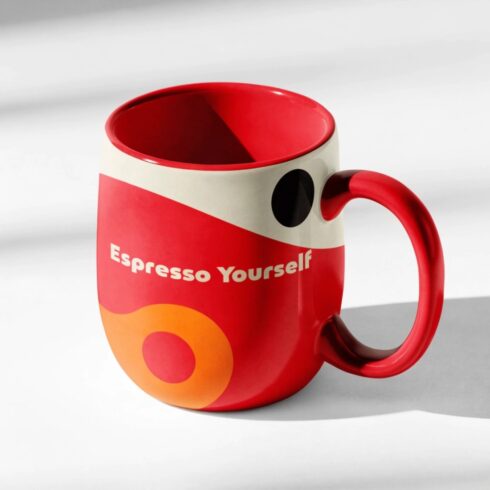 Modern Espresso Yourself Mug Pair Mockup – Stylish Retro Warm Color Combination cover image.