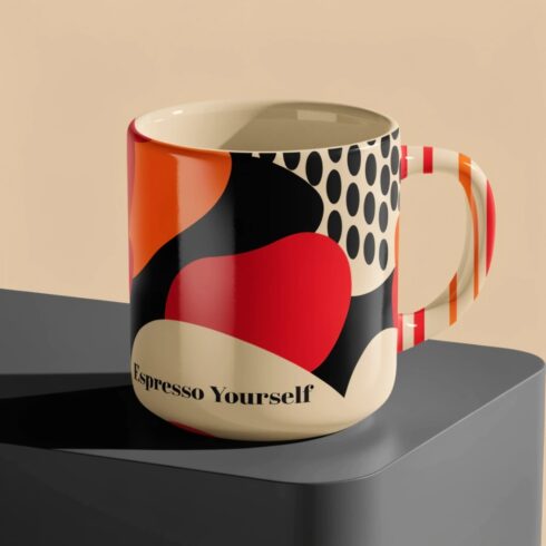 Minimalist Espresso Mug Mockup Set – Earth Tone Handle & Inner Blank Design” cover image.