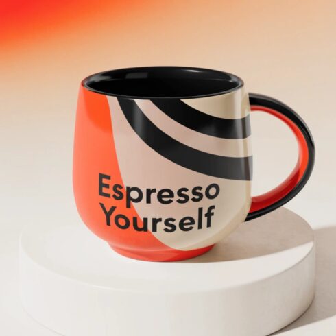 Modern Café Mug Pair Mockup – Espresso Yourself Typography Design cover image.