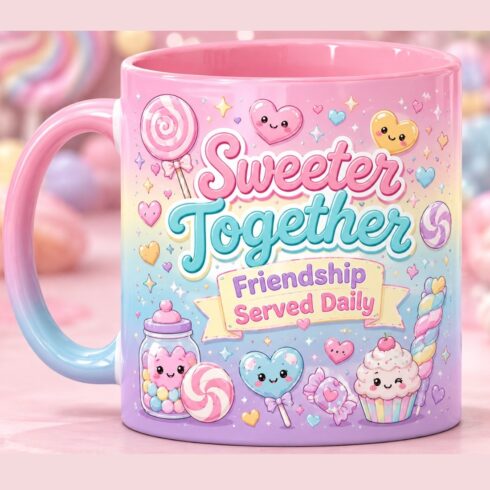 Pastel Candy Dream & Cute Chibi Soul Sisters– Besties Mug Duo cover image.