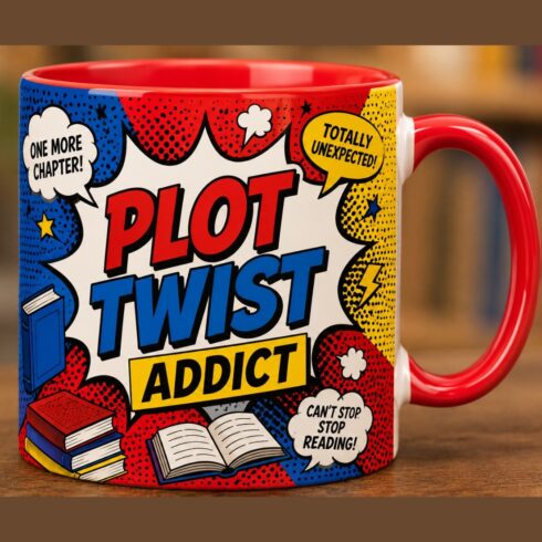 Bold Book Lover Comic Blast & Literary Café Dreams Mug Duo cover image.