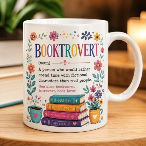 Colorful Book Mug Mockup Pair| Bookish Gift Mug Presentation | Spring Garden Theme cover image.