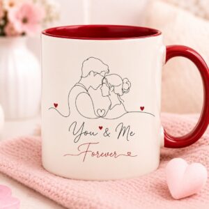 You & Me Forever Couple Mug Set | Minimalist Line Art Mug | Romantic Coffee Mug | Anniversary Gift for Him Her | Matching Love Mug cover image.