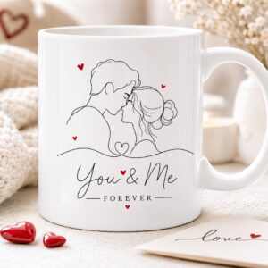 Cute Minimal Love Mug Pair | Simple Couple Illustration Mug| Modern Romantic Mug Set cover image.