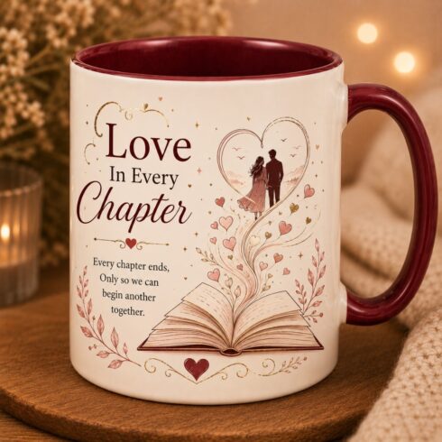 Love Without End Mug Pair | Timeless Love & Together for Always | Valentine's Couple Mug cover image.