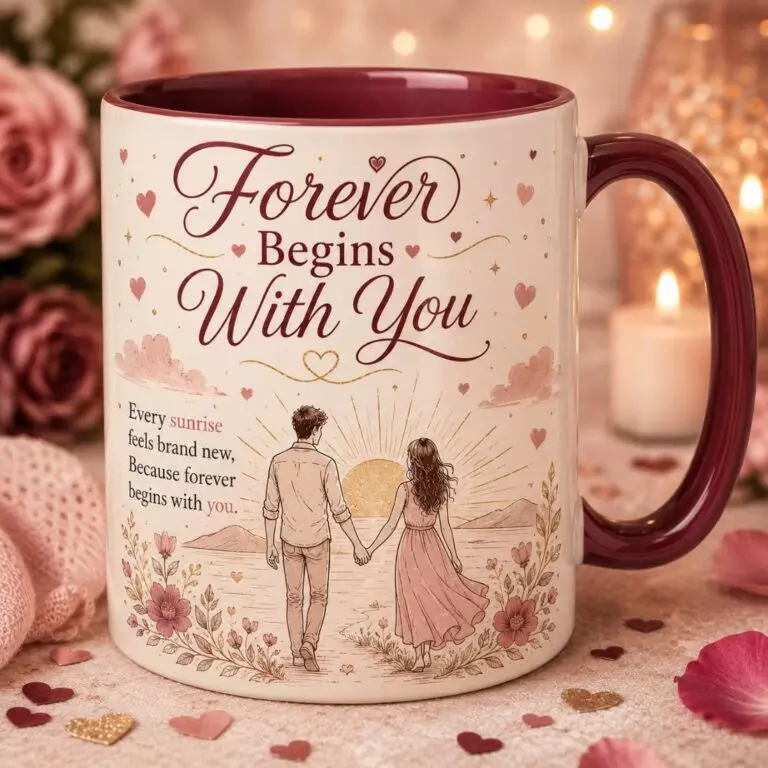 Timeless Love & Minimal Romantic Couple Mug Mockup|Valentine's Gift cover image.