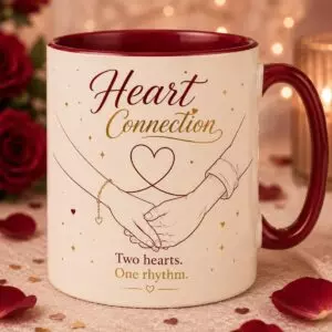 Elegant Love Mug Mockup Pair| Minimal Couple Illustration Mug Mockup Set |Valentine's Gift cover image.