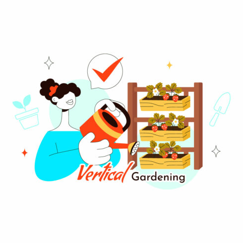 10 DIY Vertical Gardening Illustration cover image.
