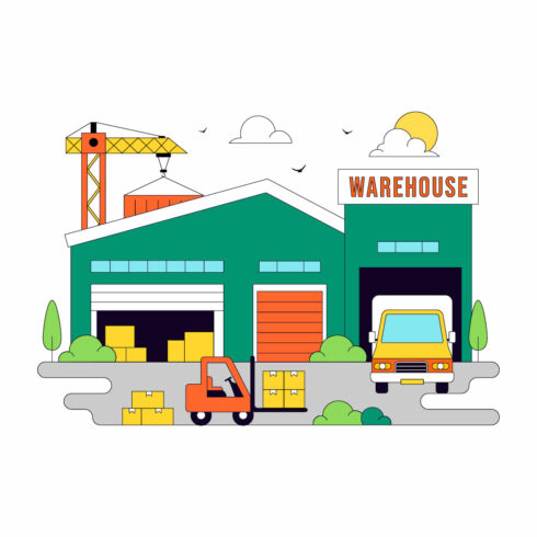10 Warehouse Vector Illustration cover image.