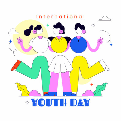 10 International Youth Day Illustration cover image.