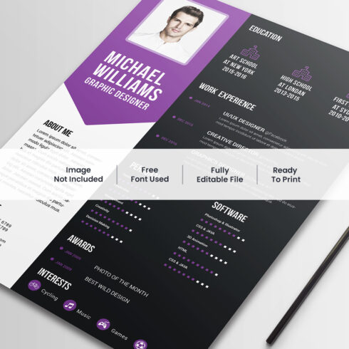 Modern Resume Design cover image.