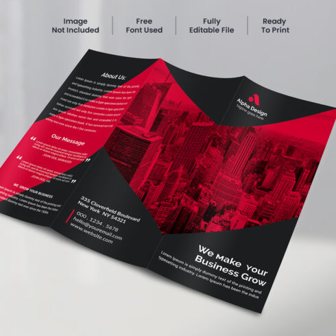Black Corporate Trifold Brochure cover image.