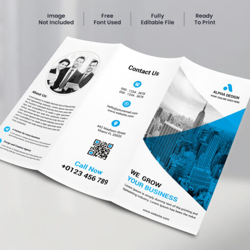 Clean Corporate Trifold Brochure cover image.